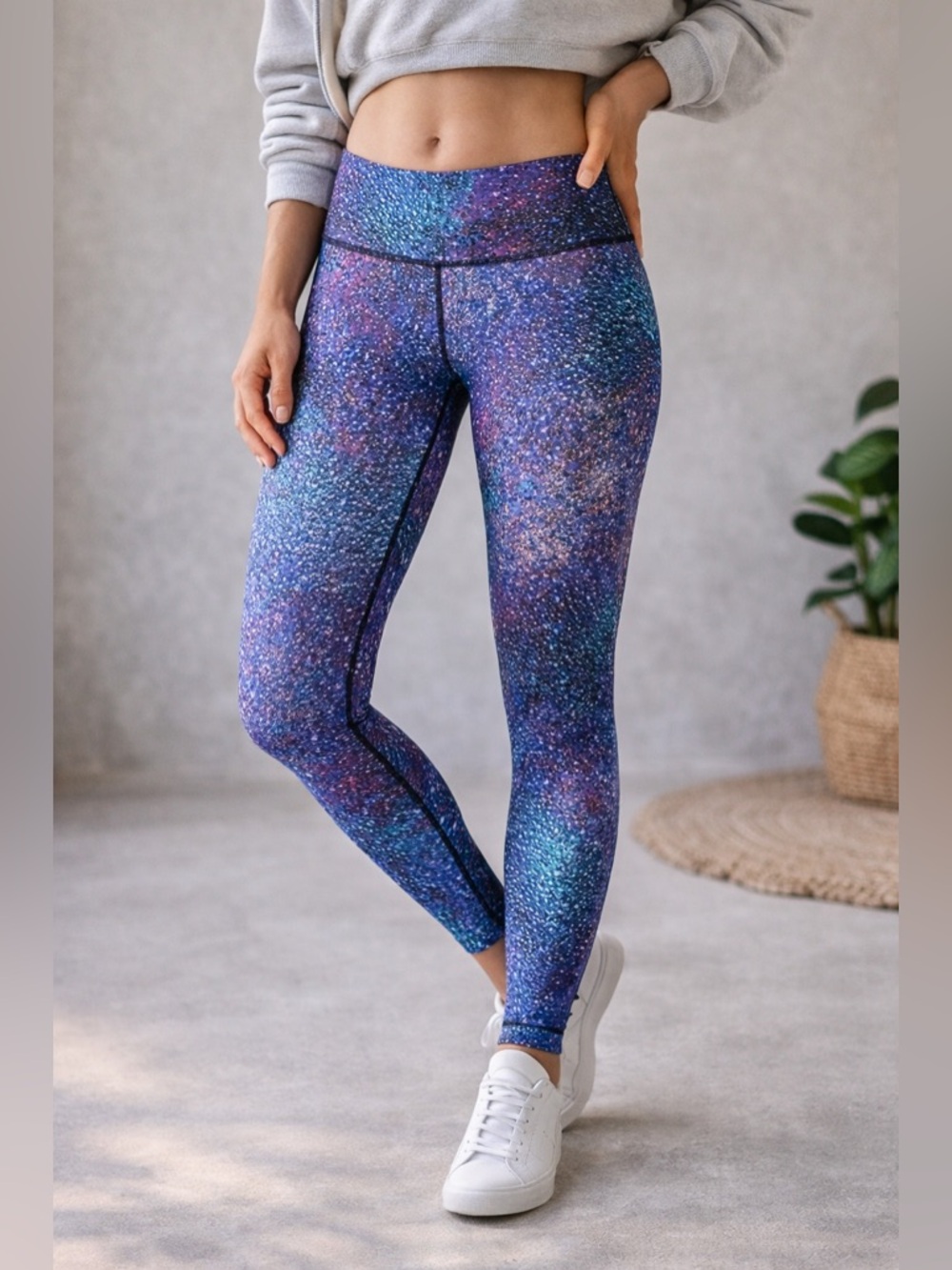Lululemon Wunder Under Hi-Rise 28” Crystalline Multi Galaxy Leggings Size 4 Yoga
